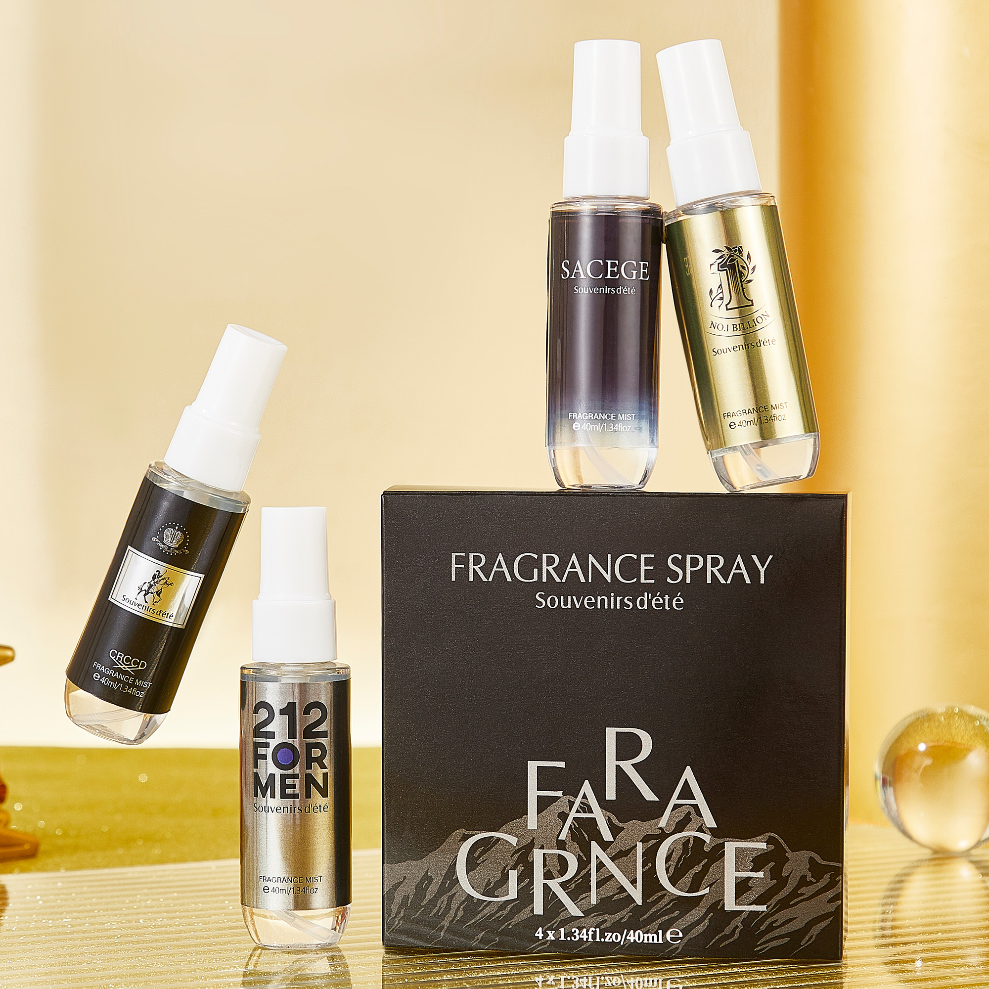 Perfume Fragrance Samples - 4pcs black gold men's perfume, alcohol