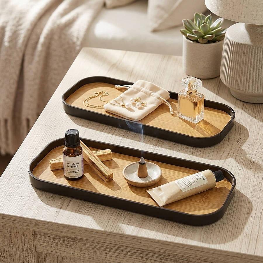 Perfume Fragrance Dispenser - 1-piece/2-piece Bathroom Vanity Tray, Rectangular Bathroom